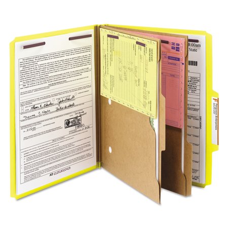 Smead Pressboard Folder, 6 Section, Letter, Yellow, PK10 14084